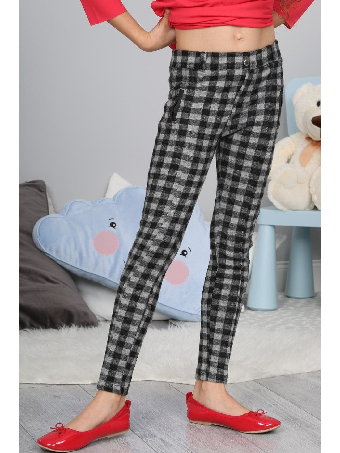 Black Plaid Pants NDZ53221 - Internetinė parduotuvė - Boutique